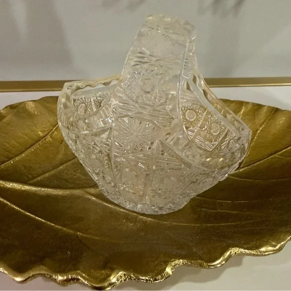 Bohemian Crystal Basket Vase